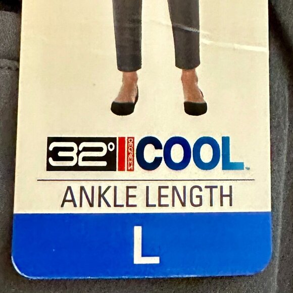 New 32 Degrees Cool Women's Comfort Pants Size L Gray Pull On Ankle Length Soft - Picture 9 of 12